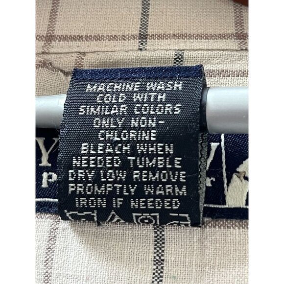 Ivy Crew Shirt Mens Large Linen Blend Check Plaid Button Up Casual‎ Short Sleeve - Picture 9 of 9